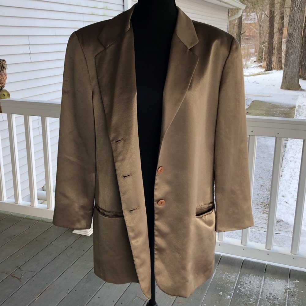 Green satin blazer